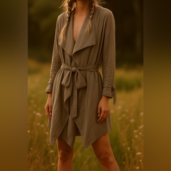 Thread & Supply Jackets & Blazers - Thread & Supply mushroom coloured light cotton duster